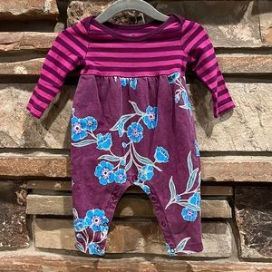 Tea Collection Purple Mixed Print Long Sleeve Romper